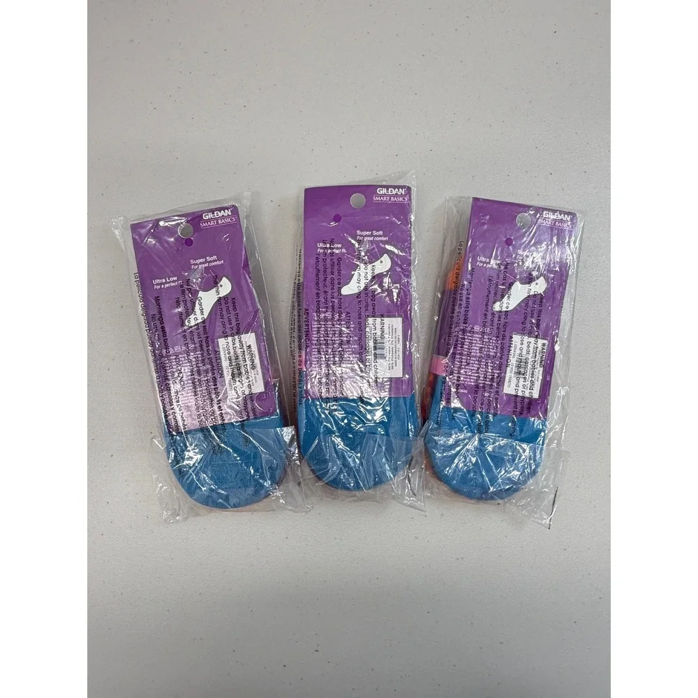Gildan Smart Basics Liner Orange Zebra Blue Pink Socks 9 Pairs Size 10.5-4